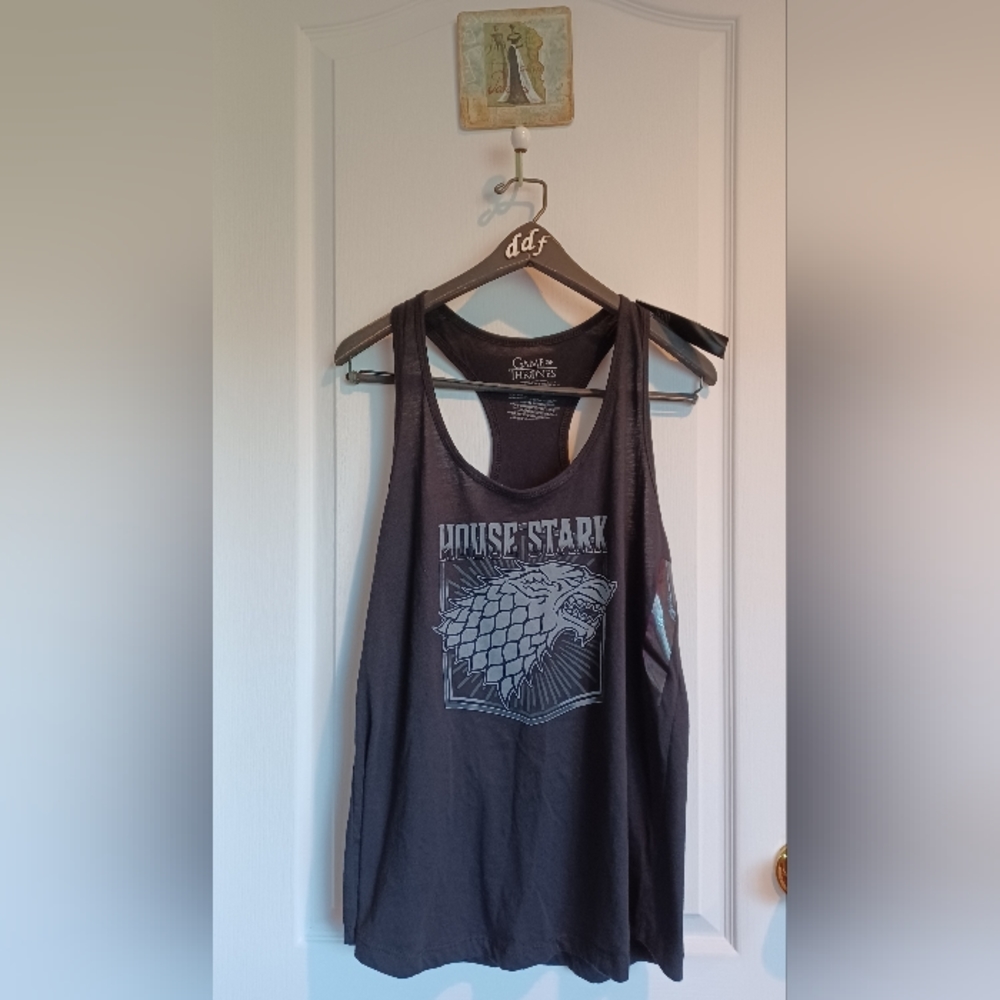NEW WITH TAGS HOUSE STARK BLACK RACERBACK TANK TOP WOMENS 2XL GAME OF THRONES